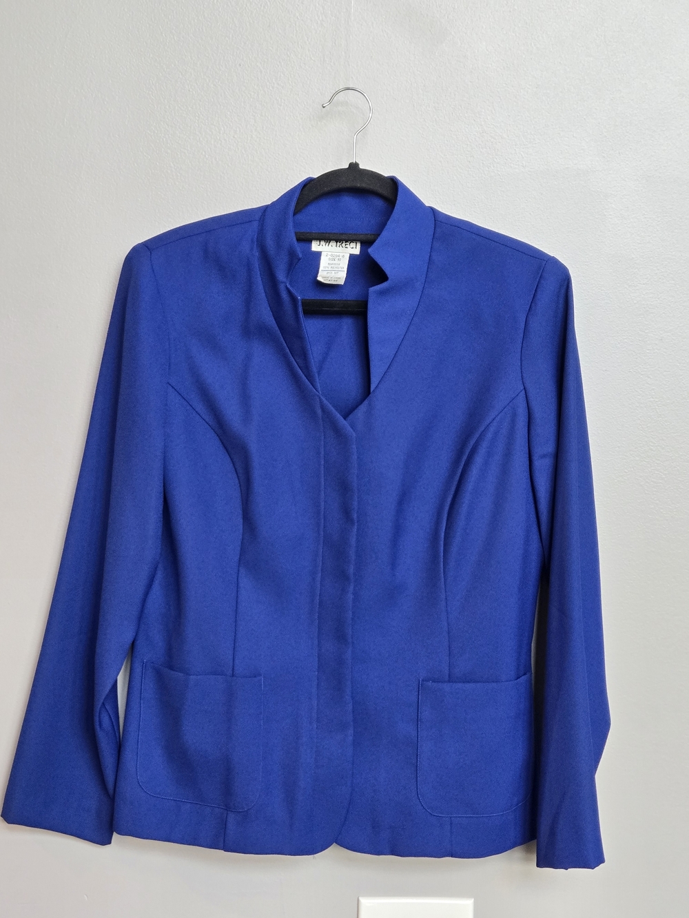 J.W. treci royal blue open front blazer - Size 10